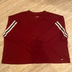 Hollister waffle burgundy boyfriend T - size M